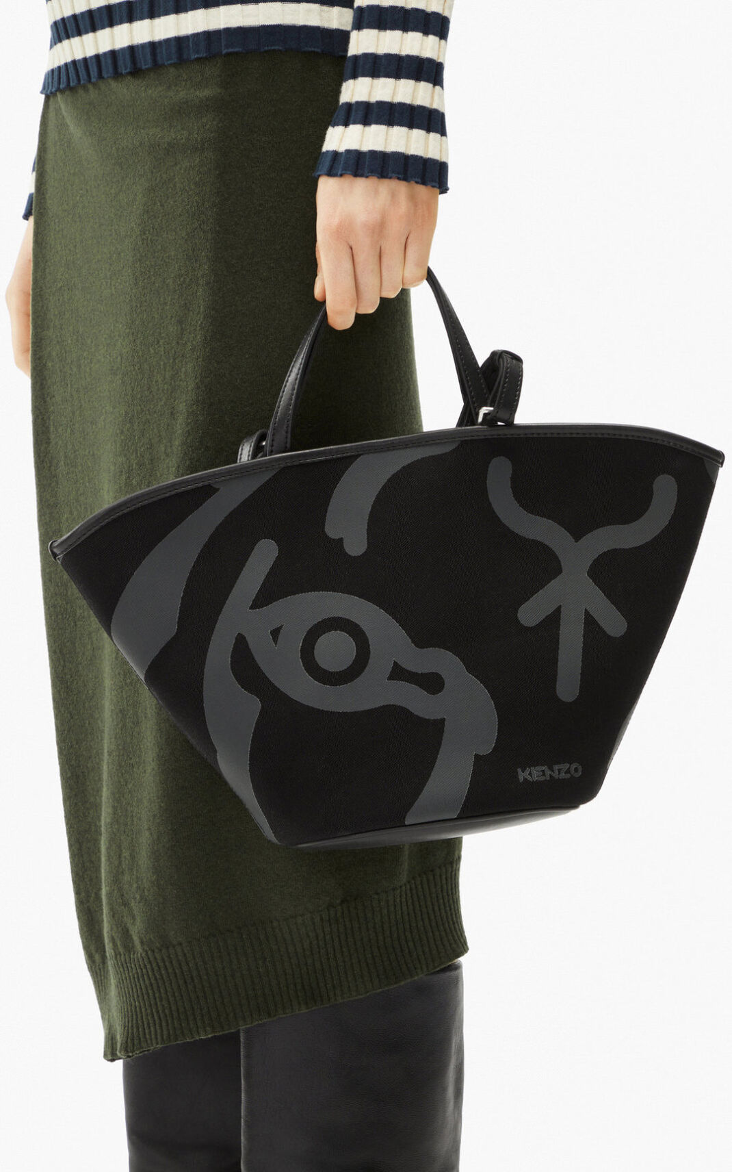 Kenzo Small Arc Lona Bolso Shopping Mujer Negras | 6724081-GA